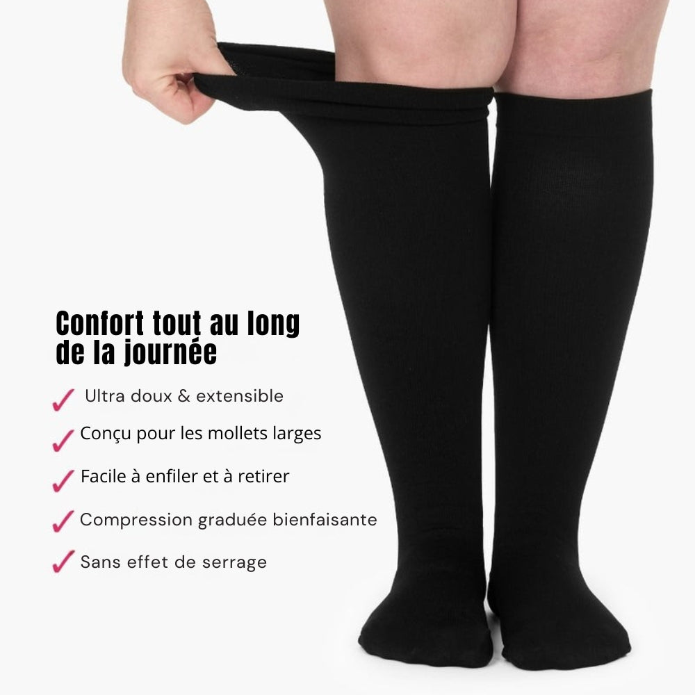 Soléa Flow™ Chaussettes de compression larges pour jambes légères
