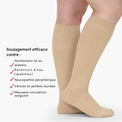 Soléa Flow™ Chaussettes de compression larges pour jambes légères
