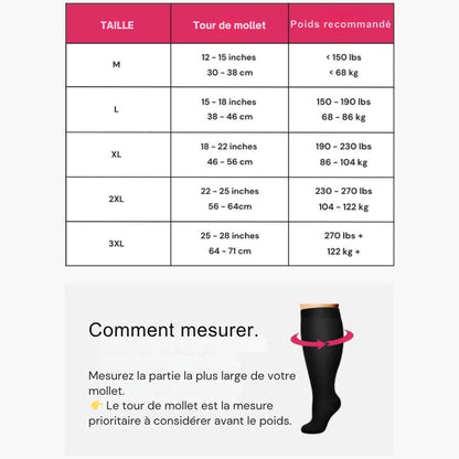 Soléa Flow™ Chaussettes de compression larges pour jambes légères